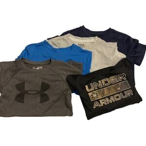 Lot of 5 Boys Shirts Size Small Under Armour Hurley Ocean/Coast Preppy School